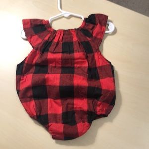 NWT Red & Black Buffalo Plaid Baby Onesie